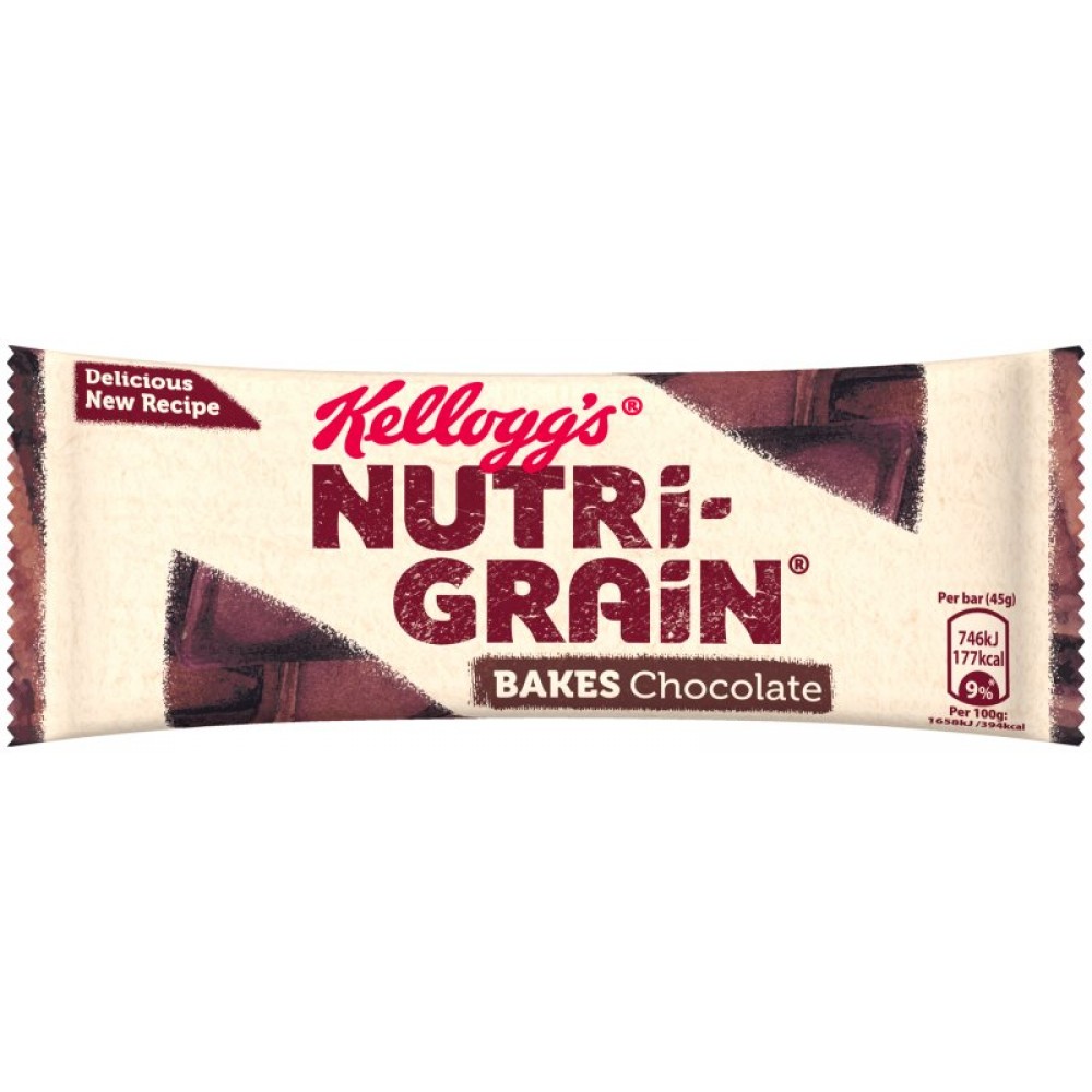 Kellogg's Nutrigrain Bakes Chocolate 24 x 45g Candy Ireland's Leading Online Sweet Shop
